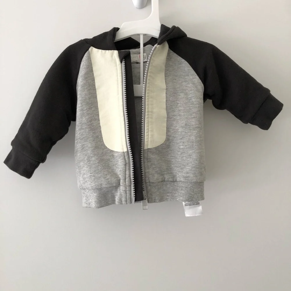 Stella Maccartney Baby Gray Penguin Hoodie Sweater 3 M - Picture 3 of 10